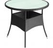 Mobilier De Jardin Resine Tressee Élégant Vidaxl Table De Jardin Résine Tressée 80 X 74 Cm Noir