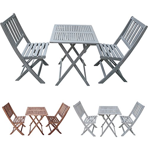 ensemble salon de jardin en bois demeter table basse pliante 2 chaises pliantes bois deucalyptus resistant aux intemperies diverses couleurs au choix