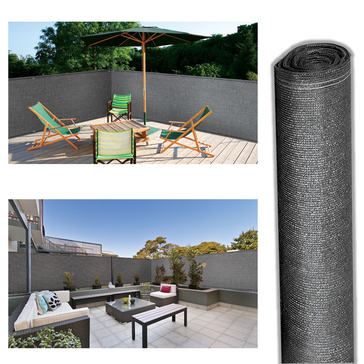 brise vue haute densite gris 15 x 10 m 300 grm qualite pro