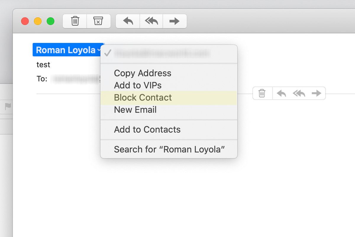 macos catalina mail block contact large