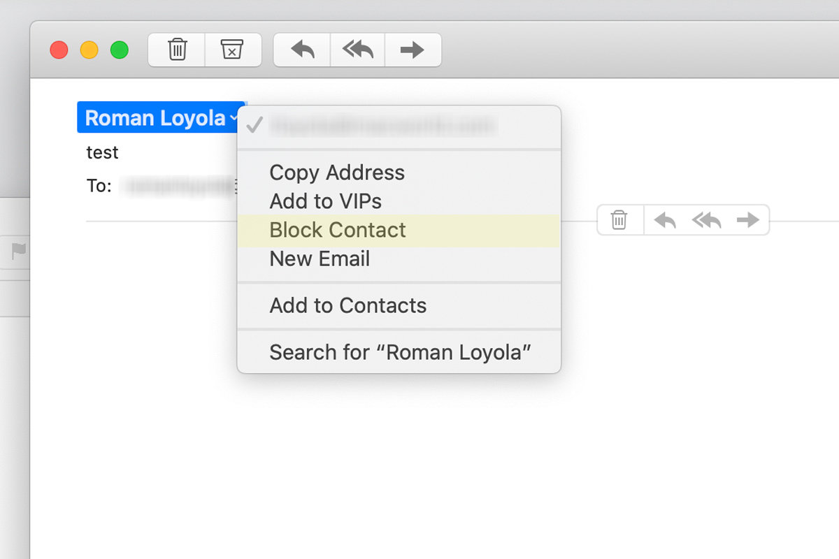 macos catalina mail block contact large