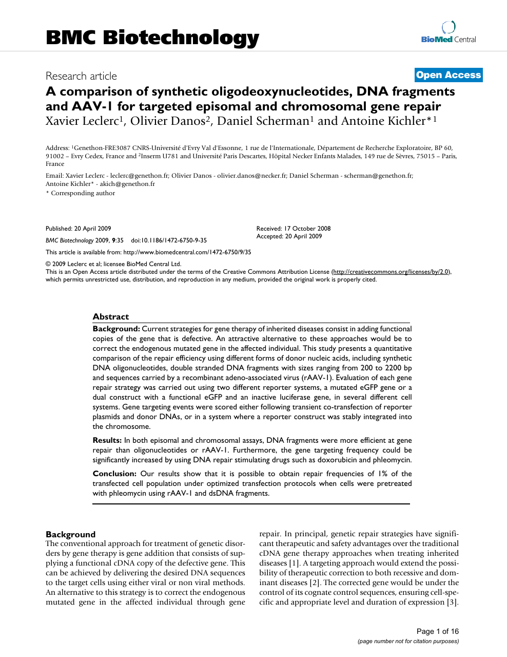 Numero Leclerc Beau A Parison Of Synthetic Oligodeoxynucleotides Dna