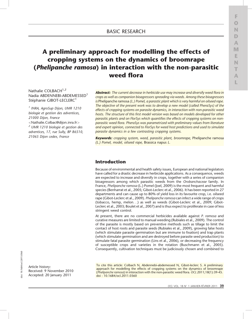 Numero Leclerc Beau Pdf A Preliminary Approach for Modelling the Effects Of
