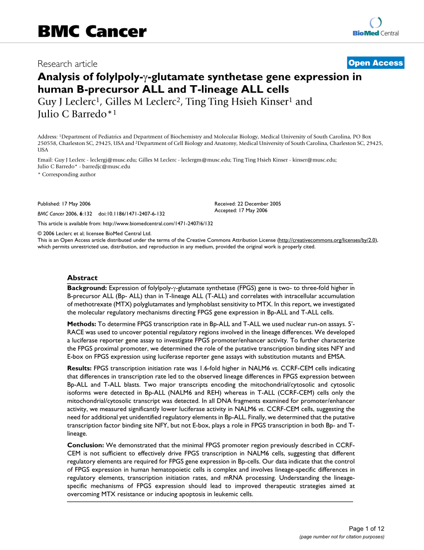 Numero Leclerc Nouveau Pdf Analysis Of Folypoly Î³ Glutamate Synthetase Gene