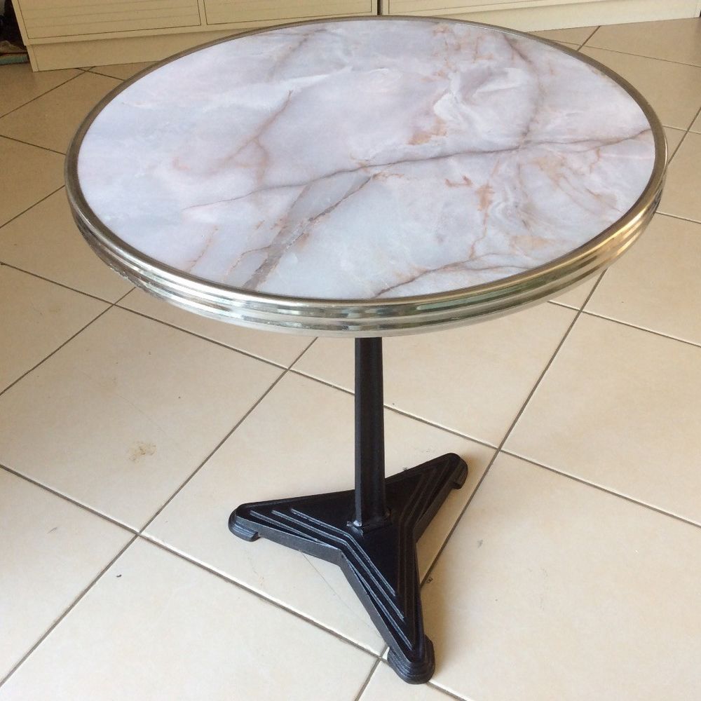 Petite Table Pour Balcon Unique Table De Bistrot Gueridon Avec Cerclage Metal Pied En Fonte