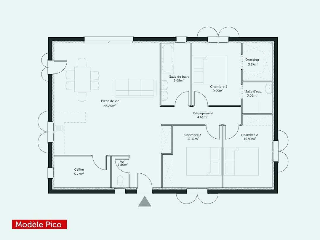 plan de maison 110m2 nouveau plan de maison 100m2 avec garage trendy plan maison m plein pied of plan de maison 110m2