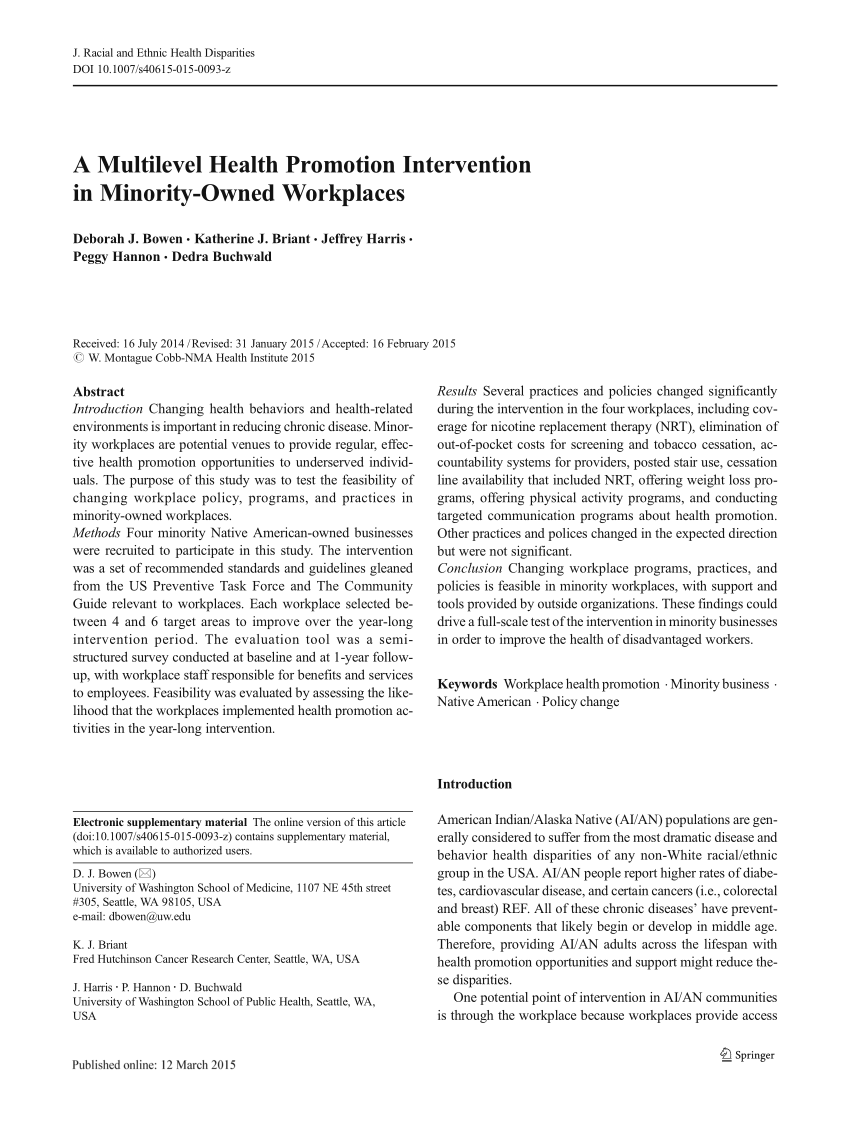 Promotion Table De Jardin Beau Pdf A Multilevel Health Promotion Intervention In Minority