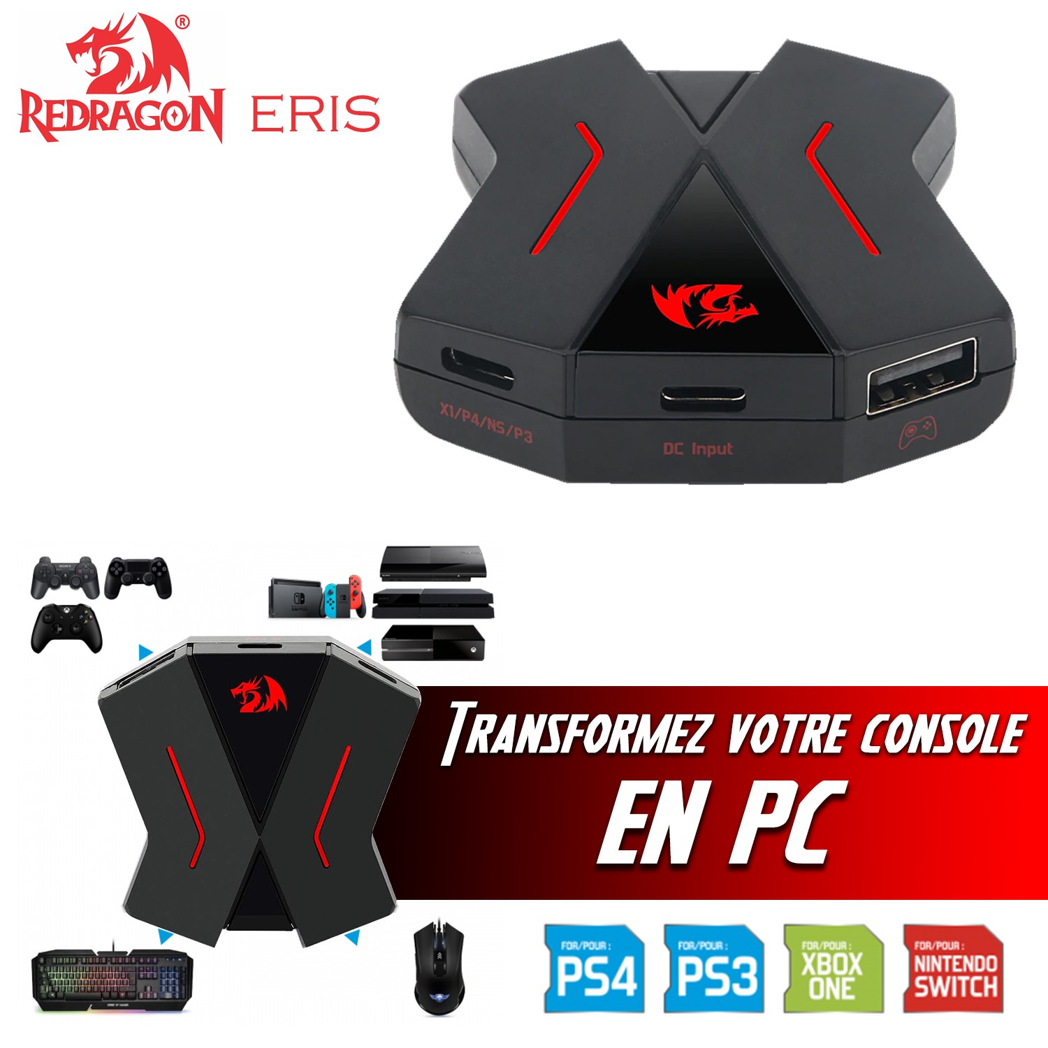 convertisseur clavier souris pour ps4 xbox one et nintendo switch