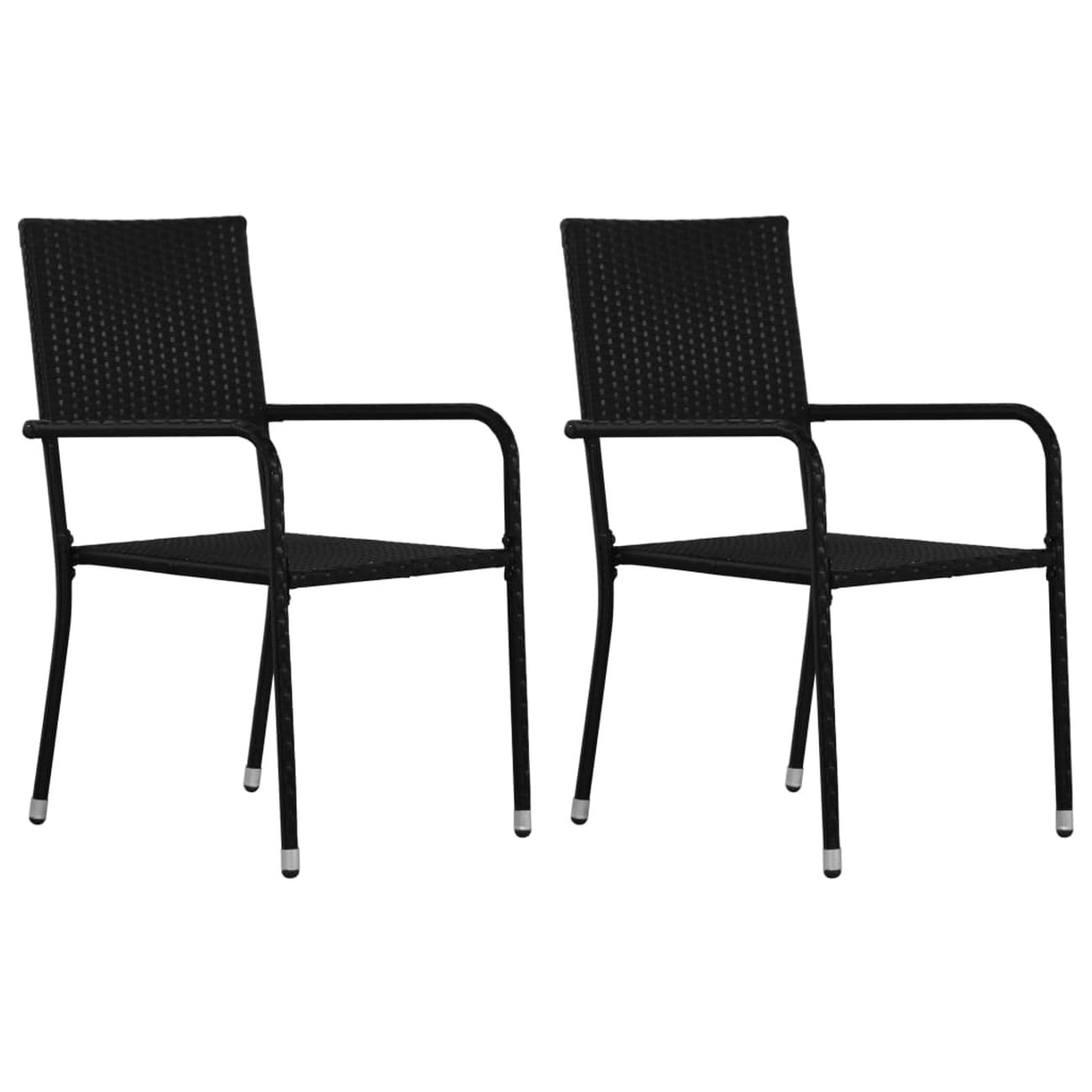 Resine Tressee Inspirant Vidaxl Vidaxl Chaises De Salle   Manger D Extérieur 2 Pcs Résine Tressée Noir