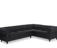 Salon De Jardin Arrondi Élégant Canapé Angle   Gauche En Simili Cuir Noir Chesterfield