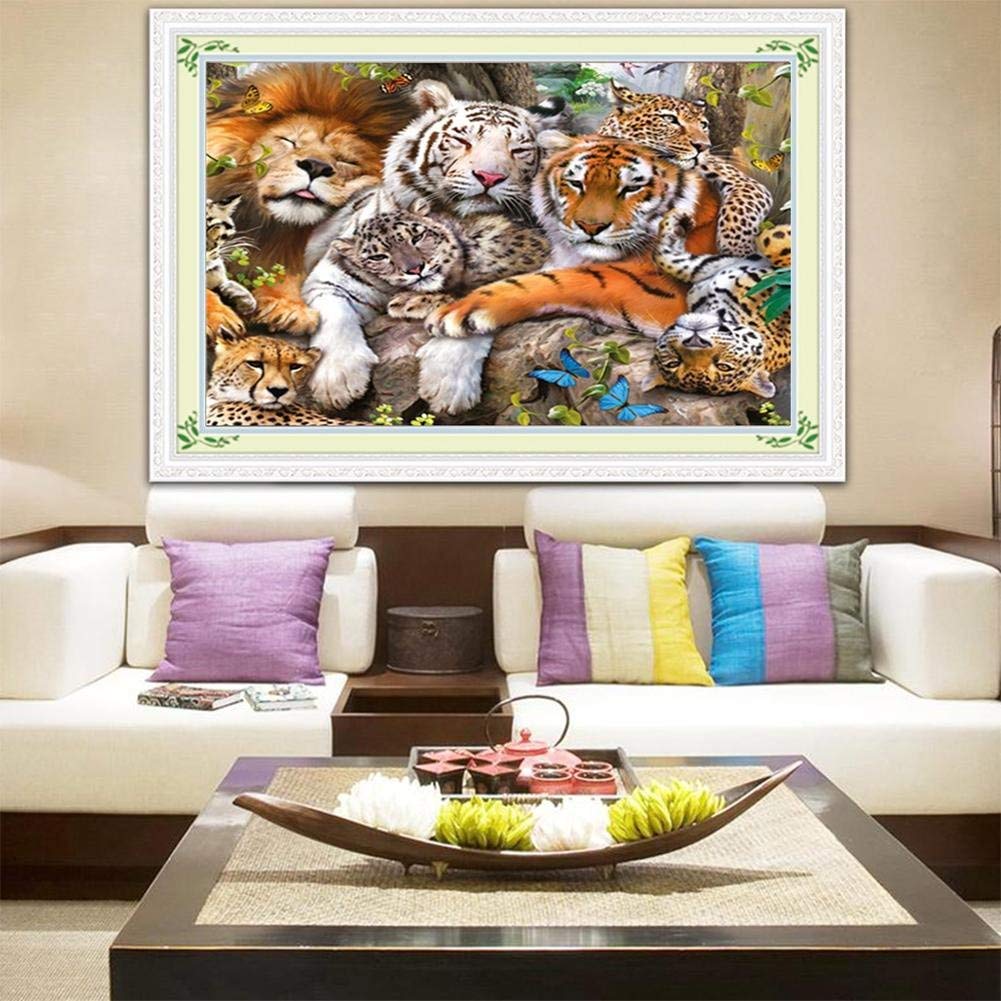 Salon De Jardin En Resine Amazon Charmant Domybest Diamant Peinture Point De Croix Broderie Tigre Lion Animaux Strass