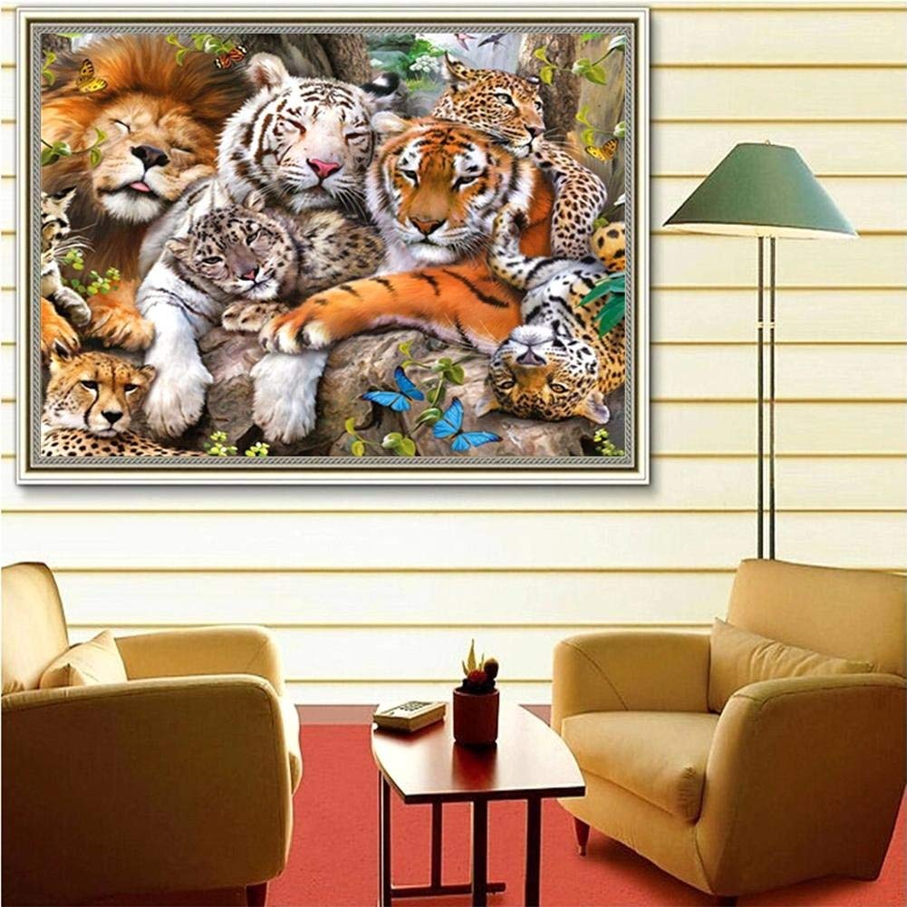 Salon De Jardin En Resine Amazon Unique Domybest Diamant Peinture Point De Croix Broderie Tigre Lion Animaux Strass