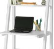 Salon De Jardin En Rotin Frais sobuy Frg60 W Bureau Table Biblioth¨que étag¨re Style échelle De 2 Tablettes Et 1 Plan De Travail Blanc