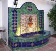 Salon De Jardin Mosaique Unique Wall Fountain with Lights Using Mexican Tiles