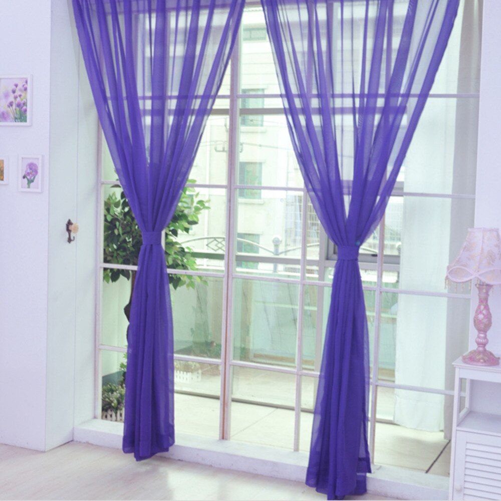 Rideaux en Tulle Design Simple pour salon balcon rideaux en Tulle Transparent fen tre transparente pour