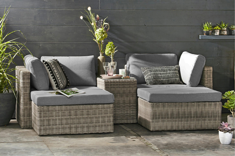 Salon De Jardin RÃ©sine TressÃ©e Inspirant Salon De Jardin Modulable Résine Tressée Jade Gris Beige