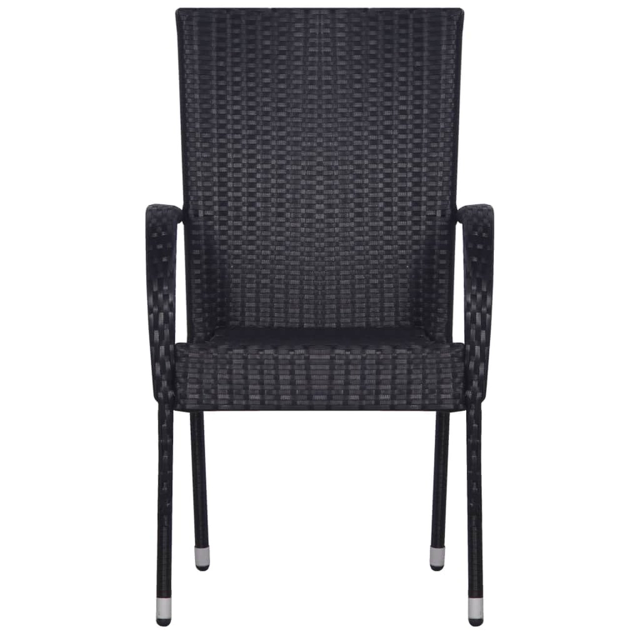 Salon De Jardin Resine Tressee Discount Charmant Vidaxl Vidaxl Chaises Empilables D Extérieur 2 Pcs Résine Tressée Noir