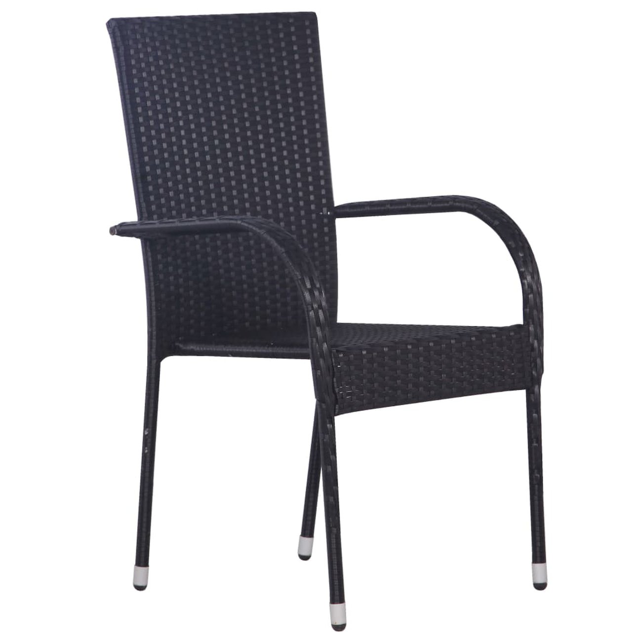 vidaxl chaises empilables dexterieur 2 pcs resine tressee noir 4 v2