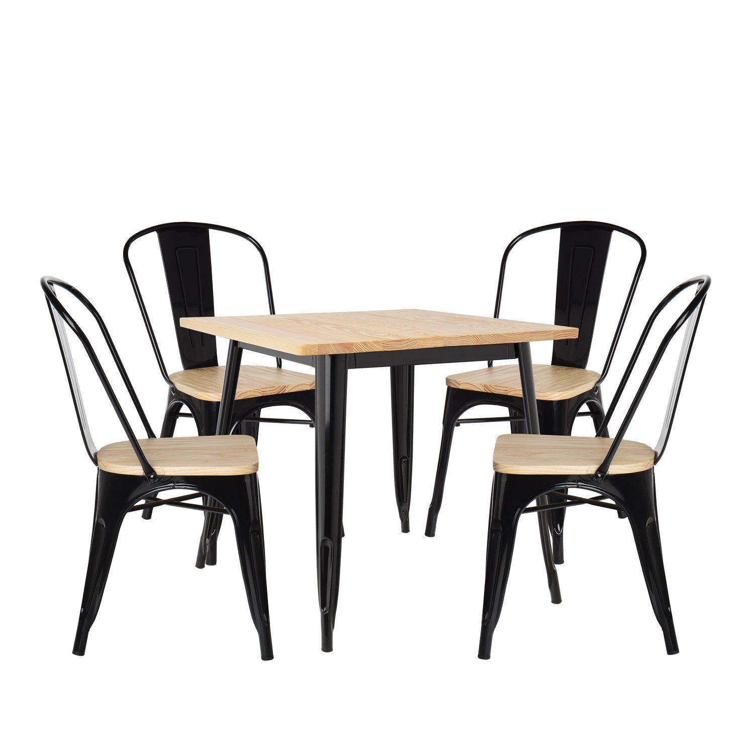 Salon De Jardin Table Et Chaises Frais Lot De Table Lix Bois 80×80 & 4 Chaises Lix Bois