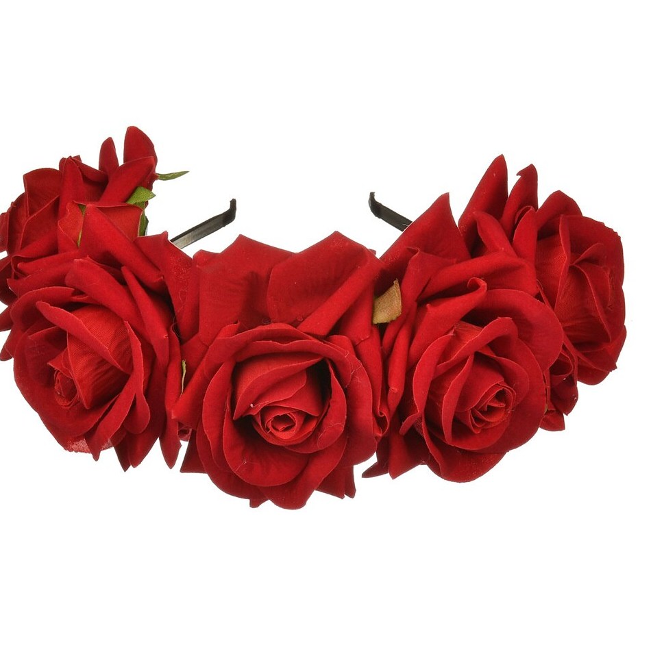 gorgeous Bohemia red big font b rose b font flower head font b headband b font