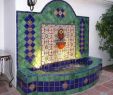 Salon Detente Jardin Beau Wall Fountain with Lights Using Mexican Tiles San Clemente