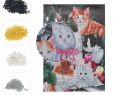 Salon En Resine Luxe Acheter 12 16 Pouces 30 40cm Diy 5d Diamant Kit De Peinture Chat Motif Animal Résine Strass Mosa¯que Broderie Point De Croix Artisanat Maison