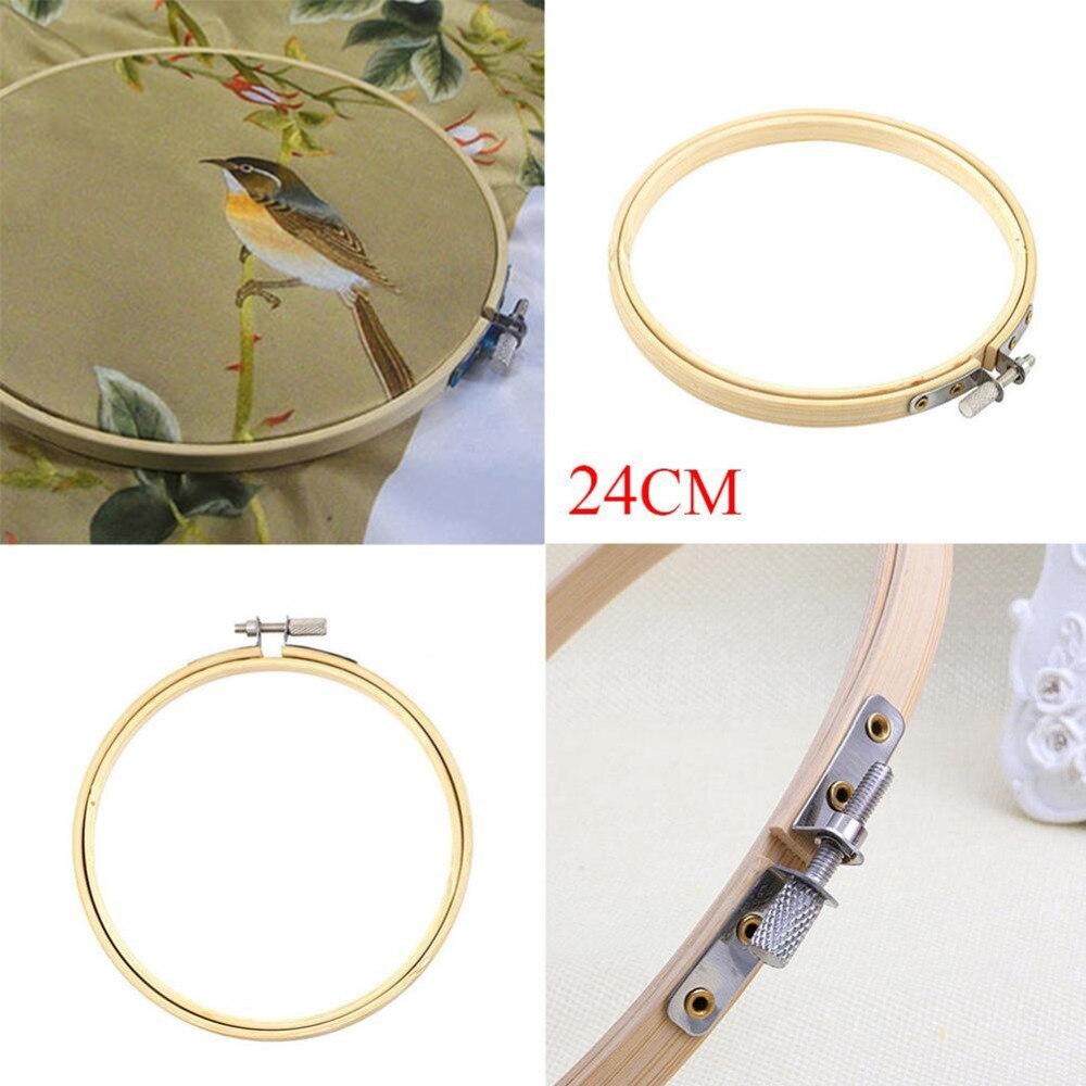 Pratique 24 cm Point De Croix Machine Bambou Cadre Broderie Hoop Anneau Boucle Ronde Main BRICOLAGE