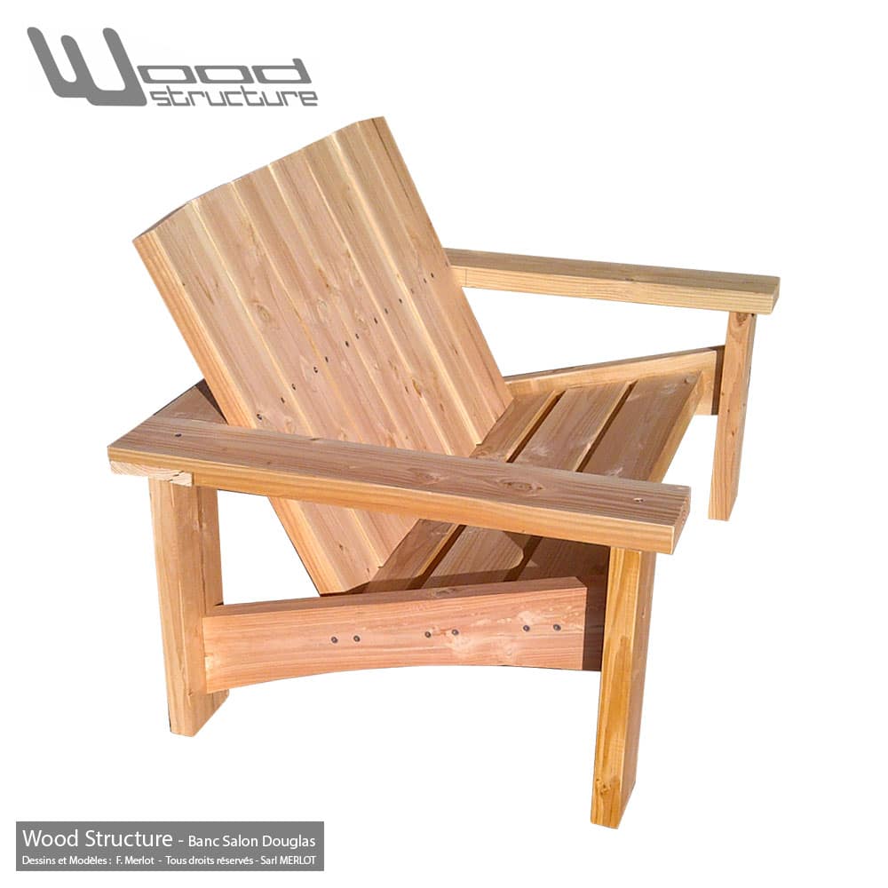 Banc Douglas Salon de Jardin Mobilier Bois Wood Structure