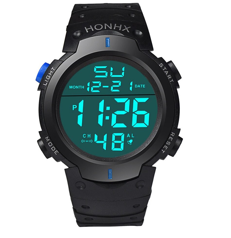 Honhx брендовые роскошные часы Montre Homme 2018 Горячие Водонепроницаемый Для мужчин мальчик ЖК дисплей цифровой секундомер