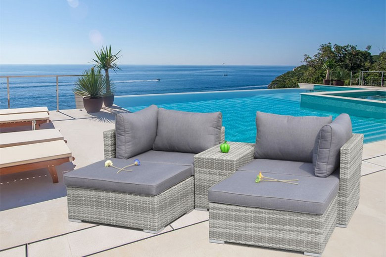 salon de jardin gris pas cher