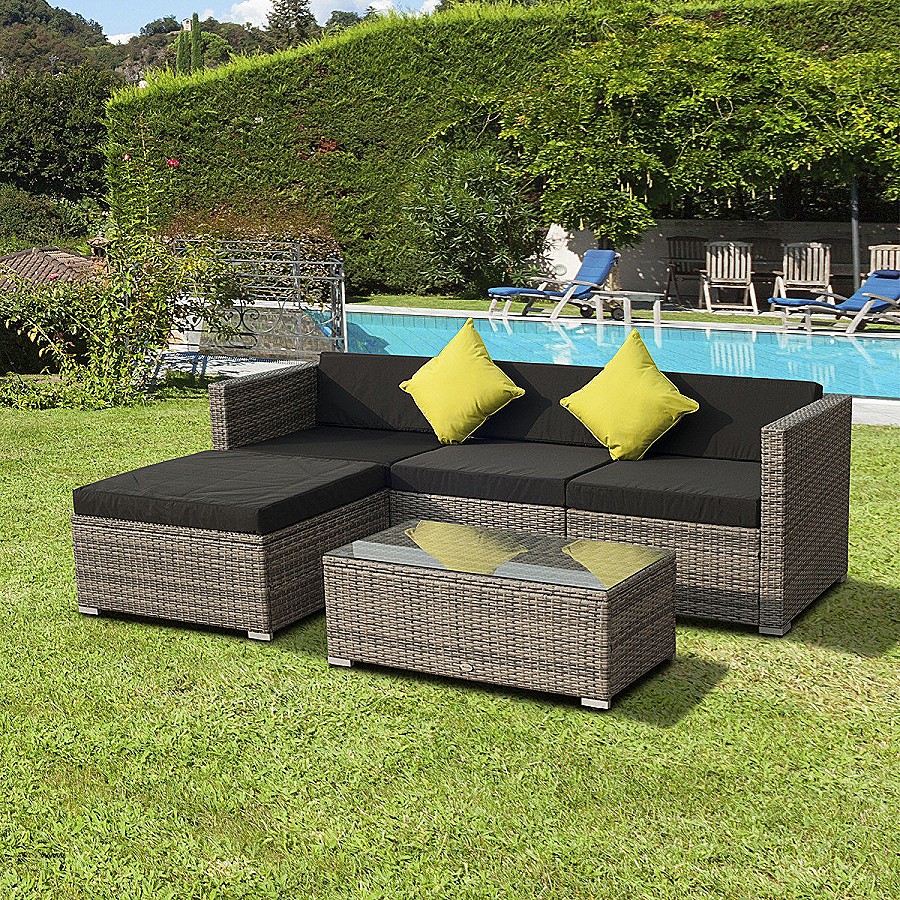 salon de jardin en resine tressee d angle luxe poly rotin