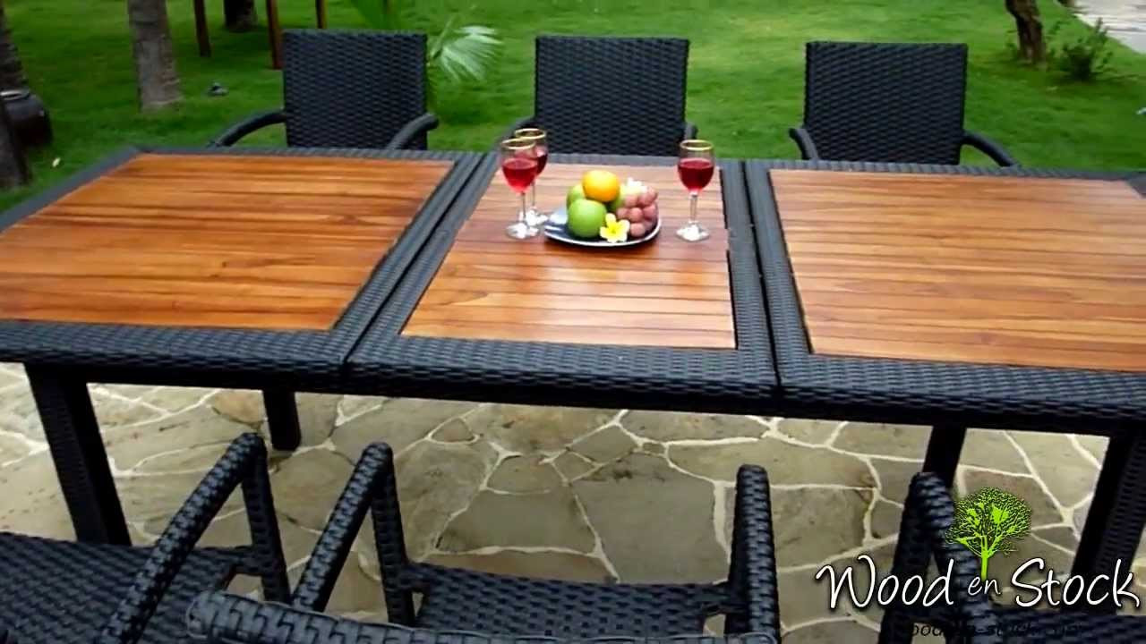 salon de jardin en teck et r sine tress e mod le flores rattan youtube