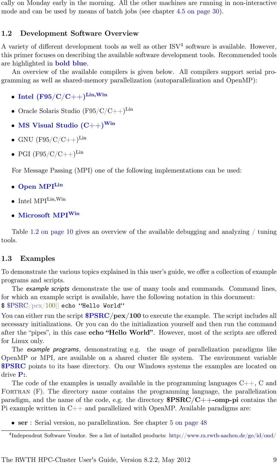 Table Alinea Extensible Charmant the Rwth Hpc Cluster User S Guide Version Pdf Free Download