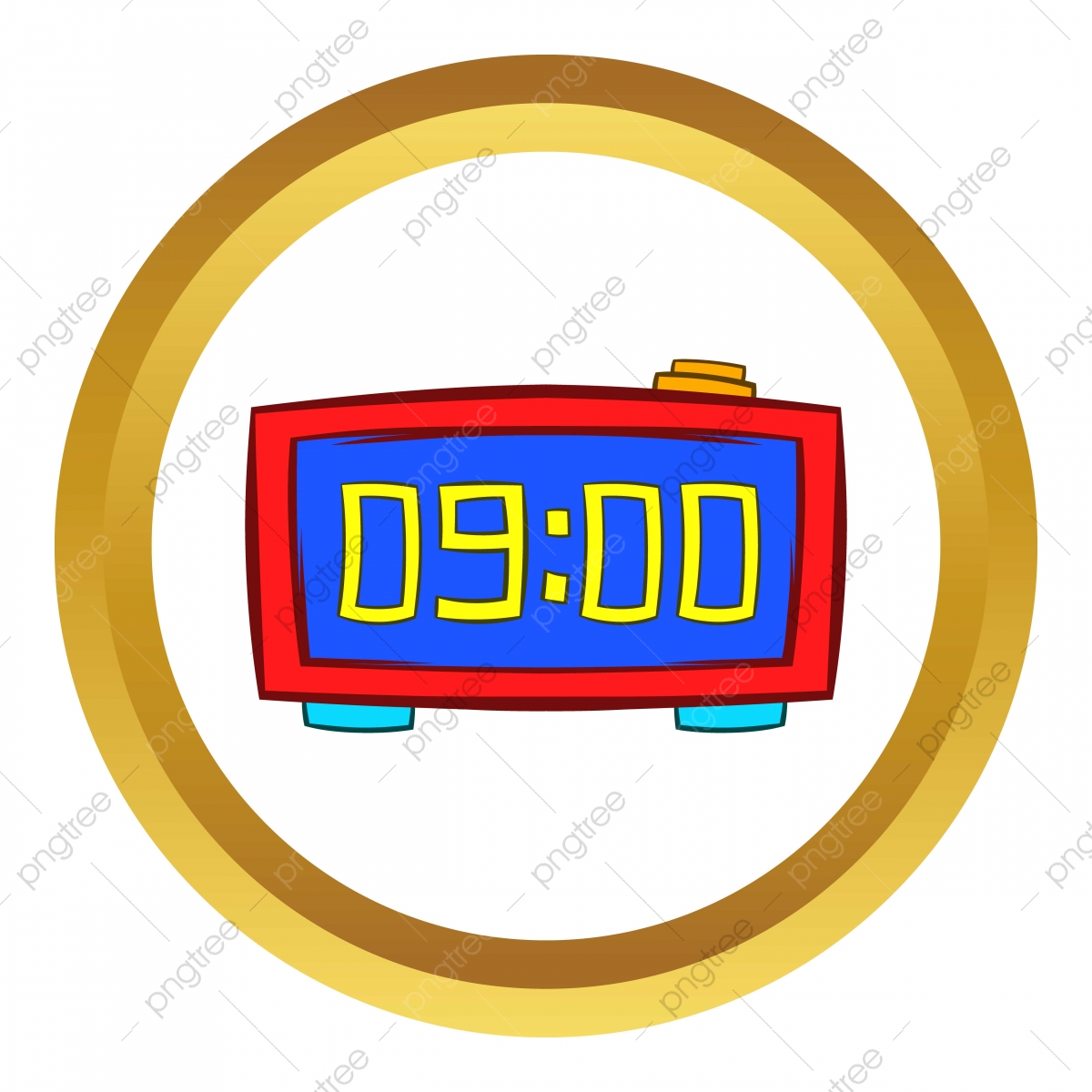 pngtree digital table clock vector icon cartoon style png image