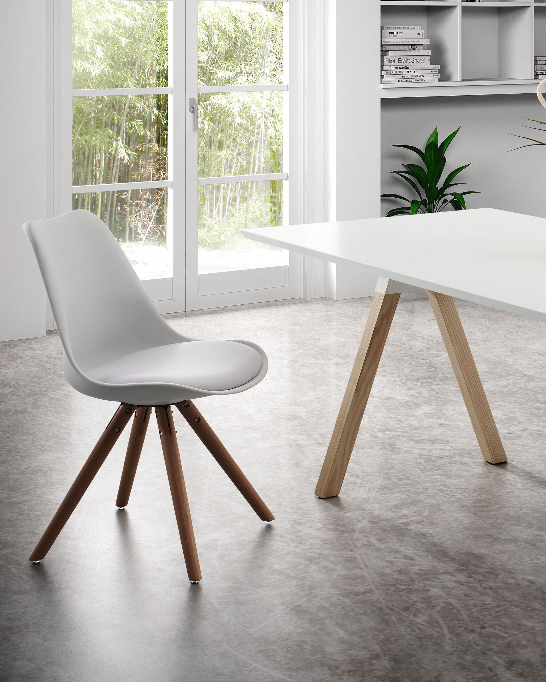 Table Bistrot Haute Génial Ralf Chair White and Natural