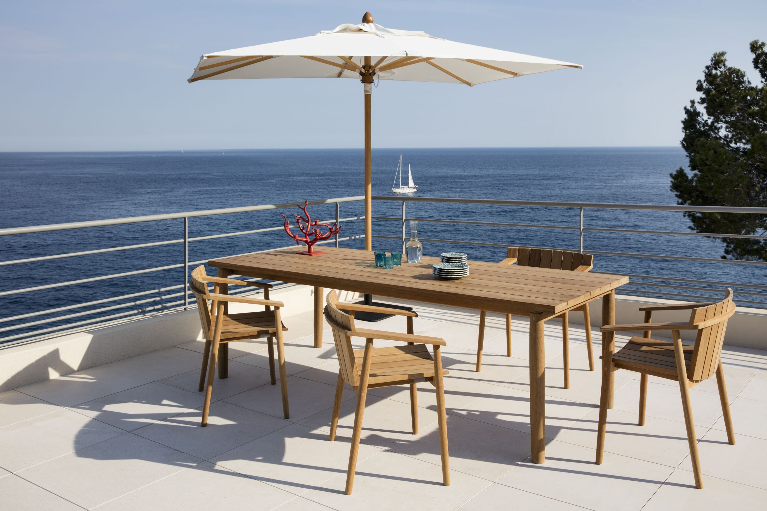 Table De Jardin Avec Parasol Unique Chaises Longues En Teck southampton Et Parasols Florida