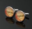 Table De Jardin Avec Trou Central Beau á1 Pair World Map Cufflinks Silver Plated Old World Map