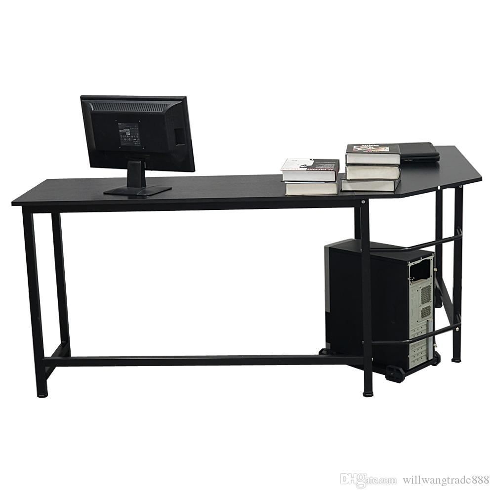 Table De Jardin En solde Unique Acheter Bureau D ordinateur De Bureau En Mdf En forme De L Et En Fer De Grande Taille Couleur Noire Avec Support Pour Tasse De $104 37 Du