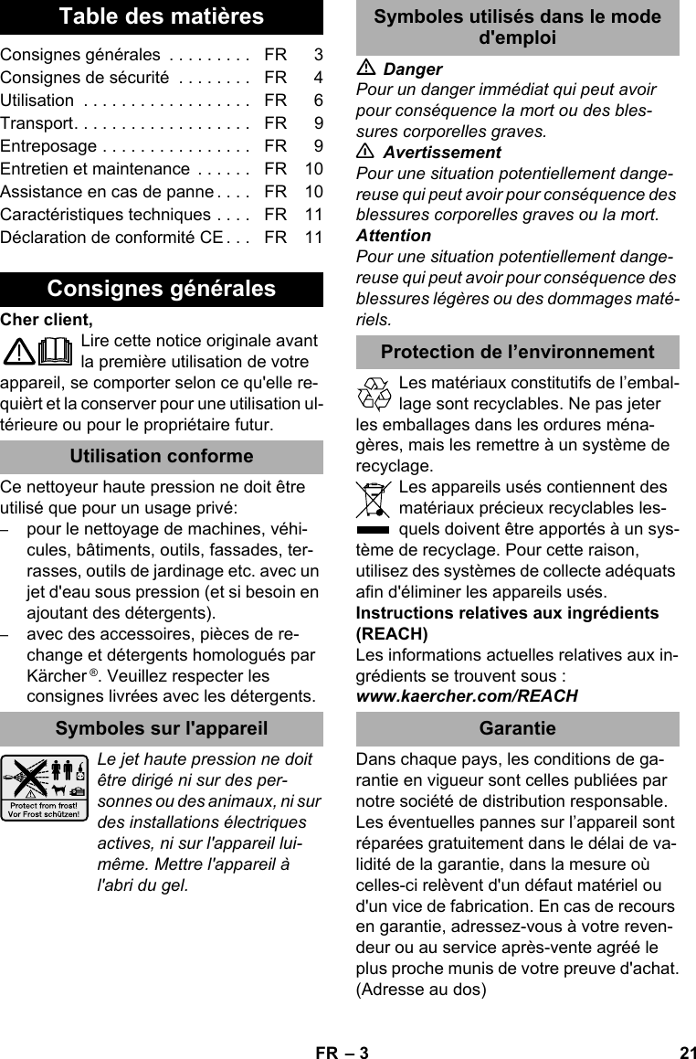 KarcherK3500Eu User Guide Page 21