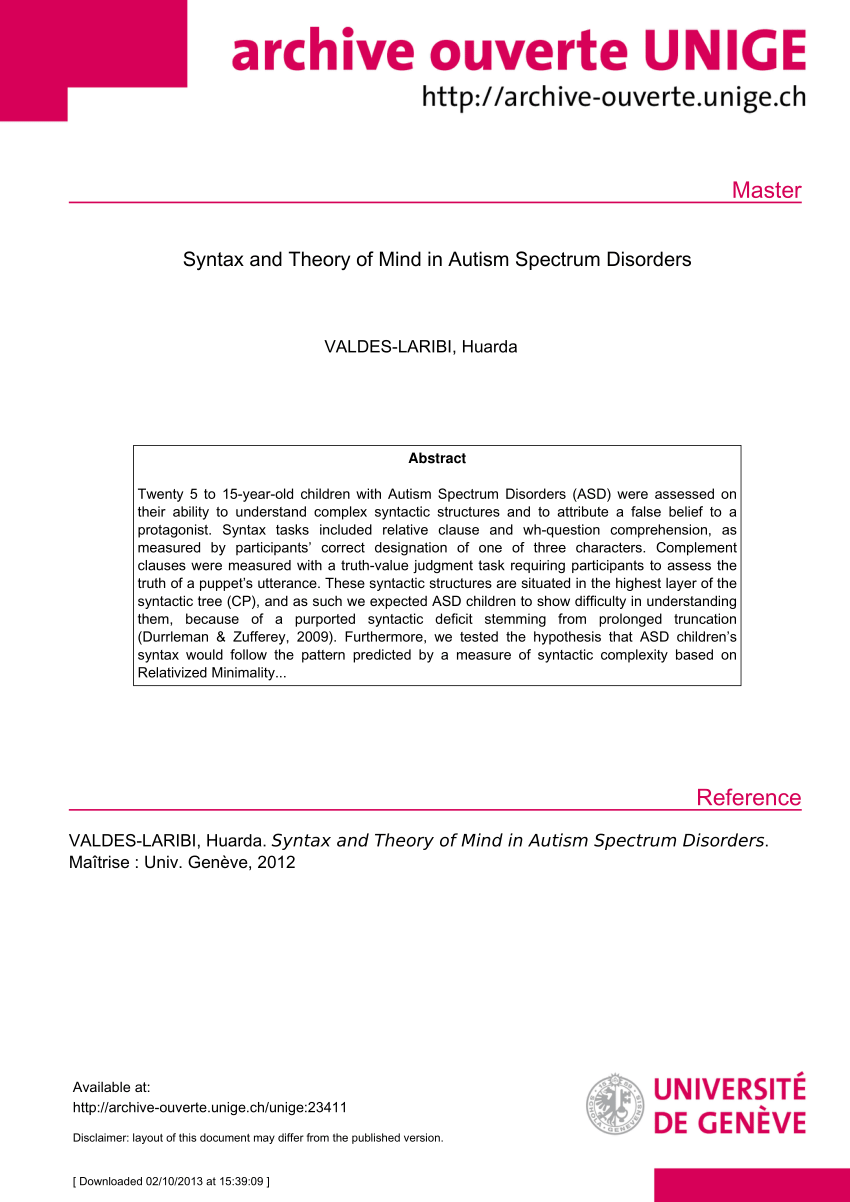 Table De Jardin Pliante Génial Pdf Syntax and theory Of Mind In Autism Spectrum Disorders