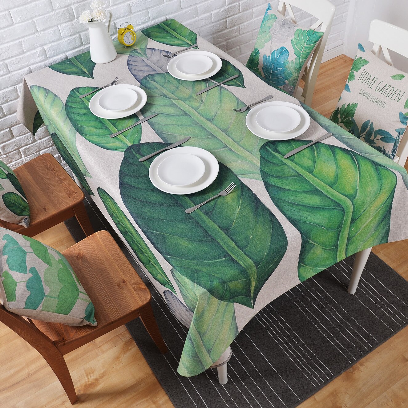 Honlaker Moderne Pastorale Style Rectangulaire Table Tissu Table Ronde Couverture De Toile de Coton Nappe