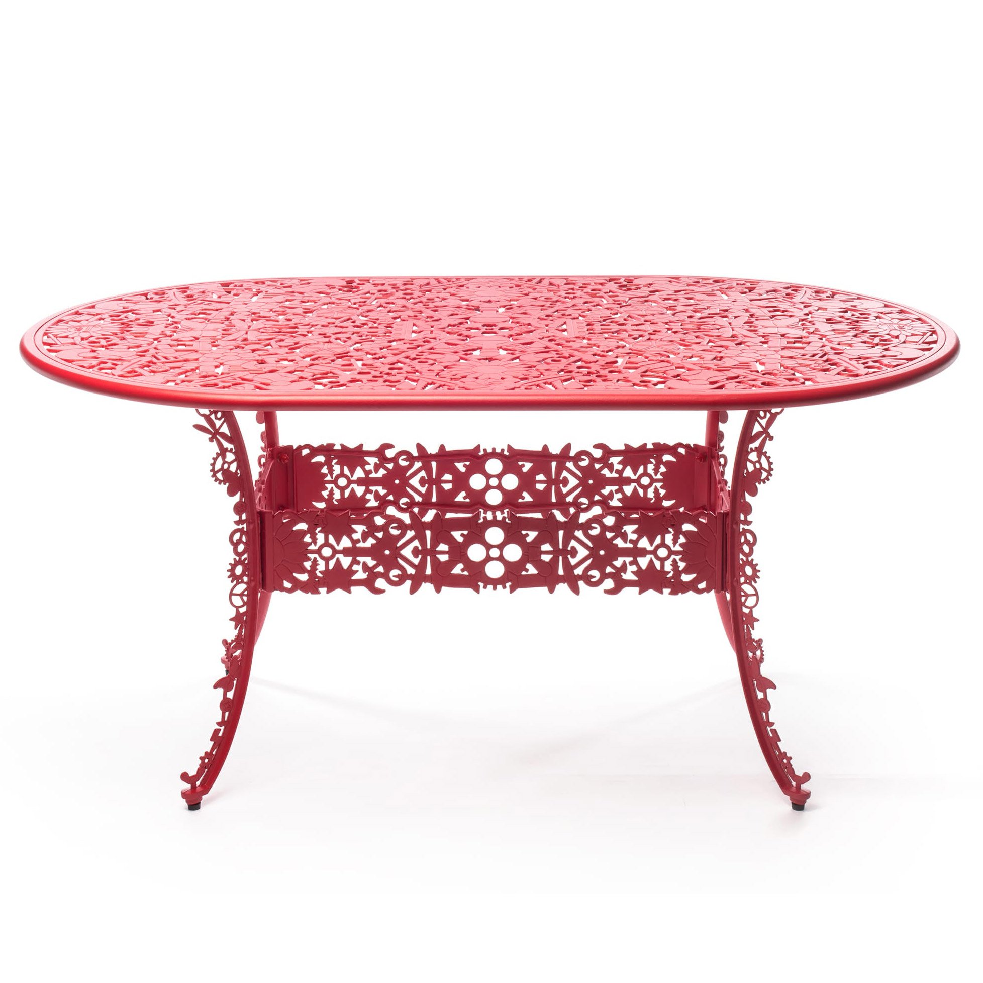 Seletti Industry Collection Oval Table by Studio Job Red Side View