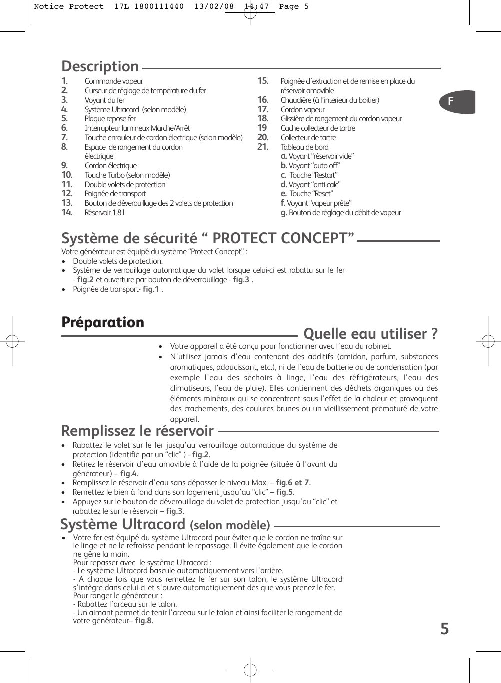 TefalGv9460C0InstructionManual User Guide Page 5