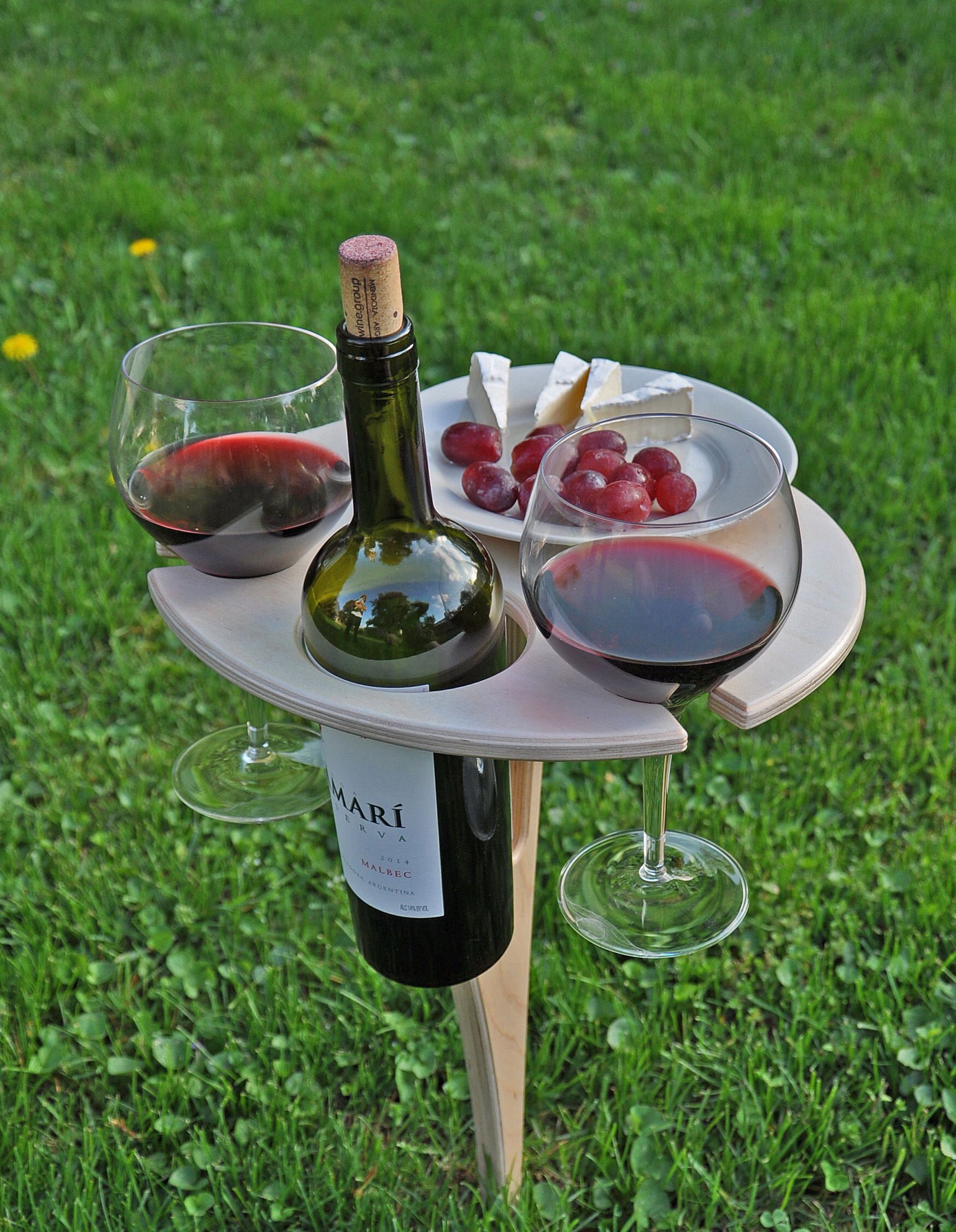 Table Jardin Pliante Élégant Outdoor Wine Table Folding Wine Table Wine Lover Gift