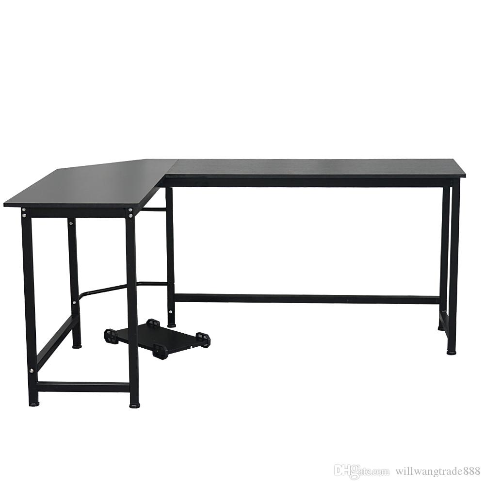 Table Jardin solde Luxe Acheter Bureau D ordinateur De Bureau En Mdf En forme De L Et En Fer De Grande Taille Couleur Noire Avec Support Pour Tasse De $104 37 Du