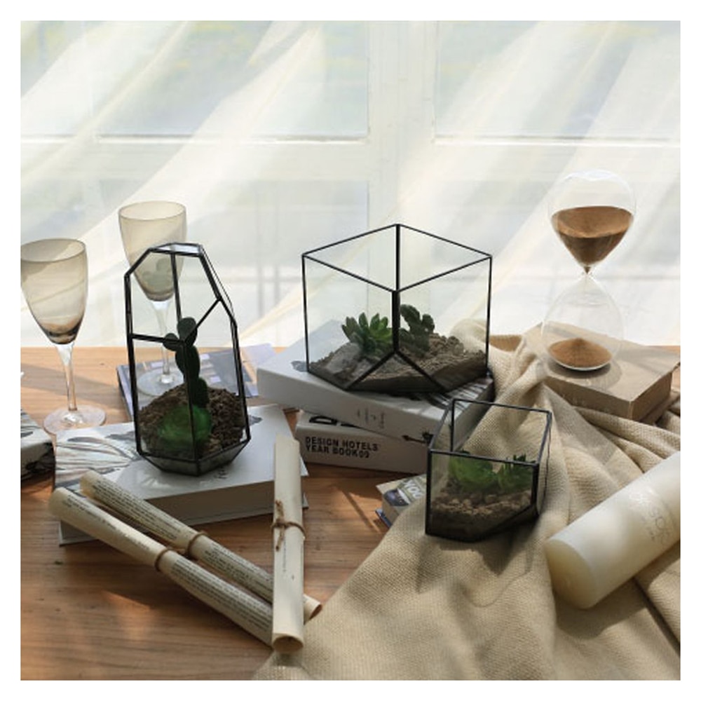 Table Jardin Verre Génial € 7 0 De Réduction Verre Terrarium Cube Fée Maison De Jardin   Effet De Serre Flowerpot Taille S Dans Pots  Fleurs & Jardini¨res De Maison &