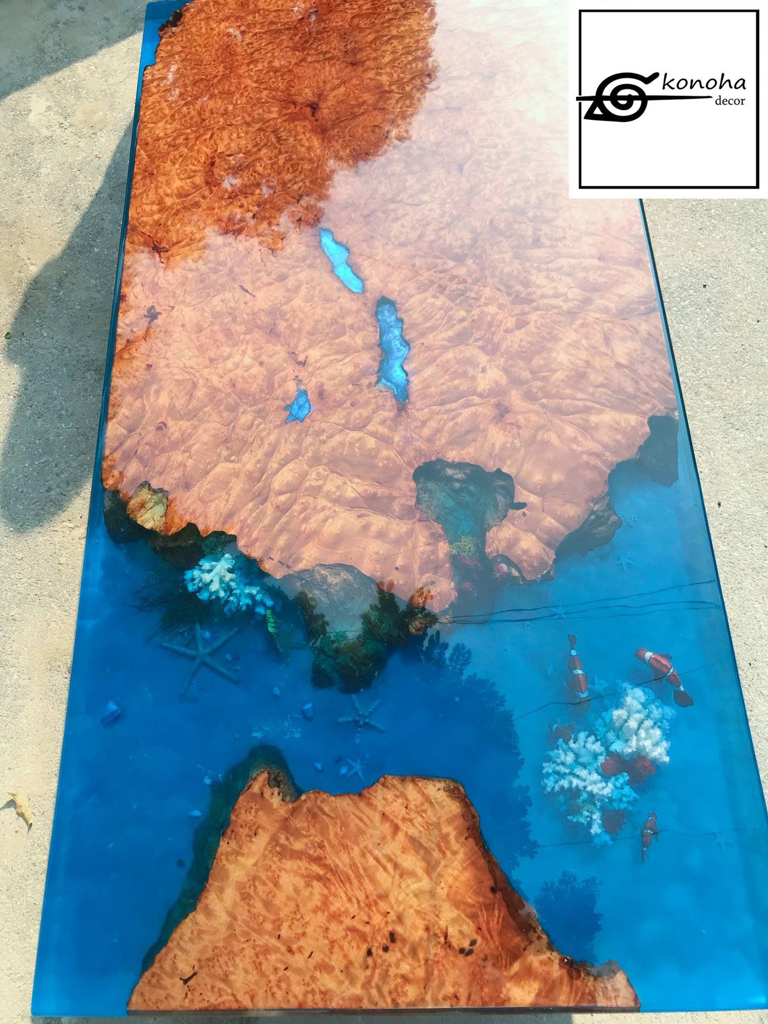 Table Resine Nouveau Epoxy Resin Transparent Coffee Table Handcrafted Custom 3d