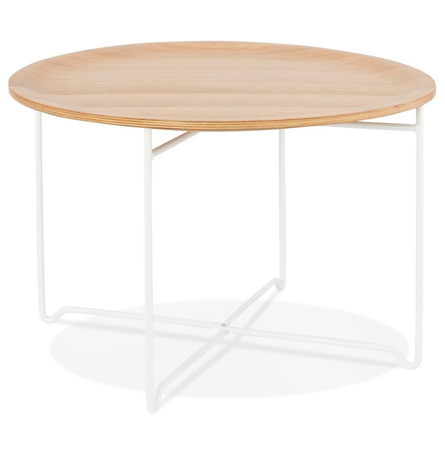 Table Ronde Modulable Frais Table Basse De Salon Imotep Blanche En Bois Et Métal