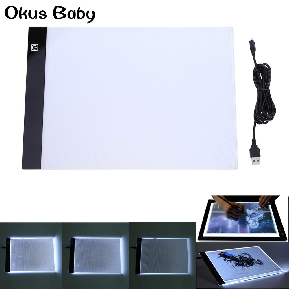 Newest A4 LED Sign Display Panel Artist Luminous Stencil Drawing Board Table Pad Digital Graphic Tablet