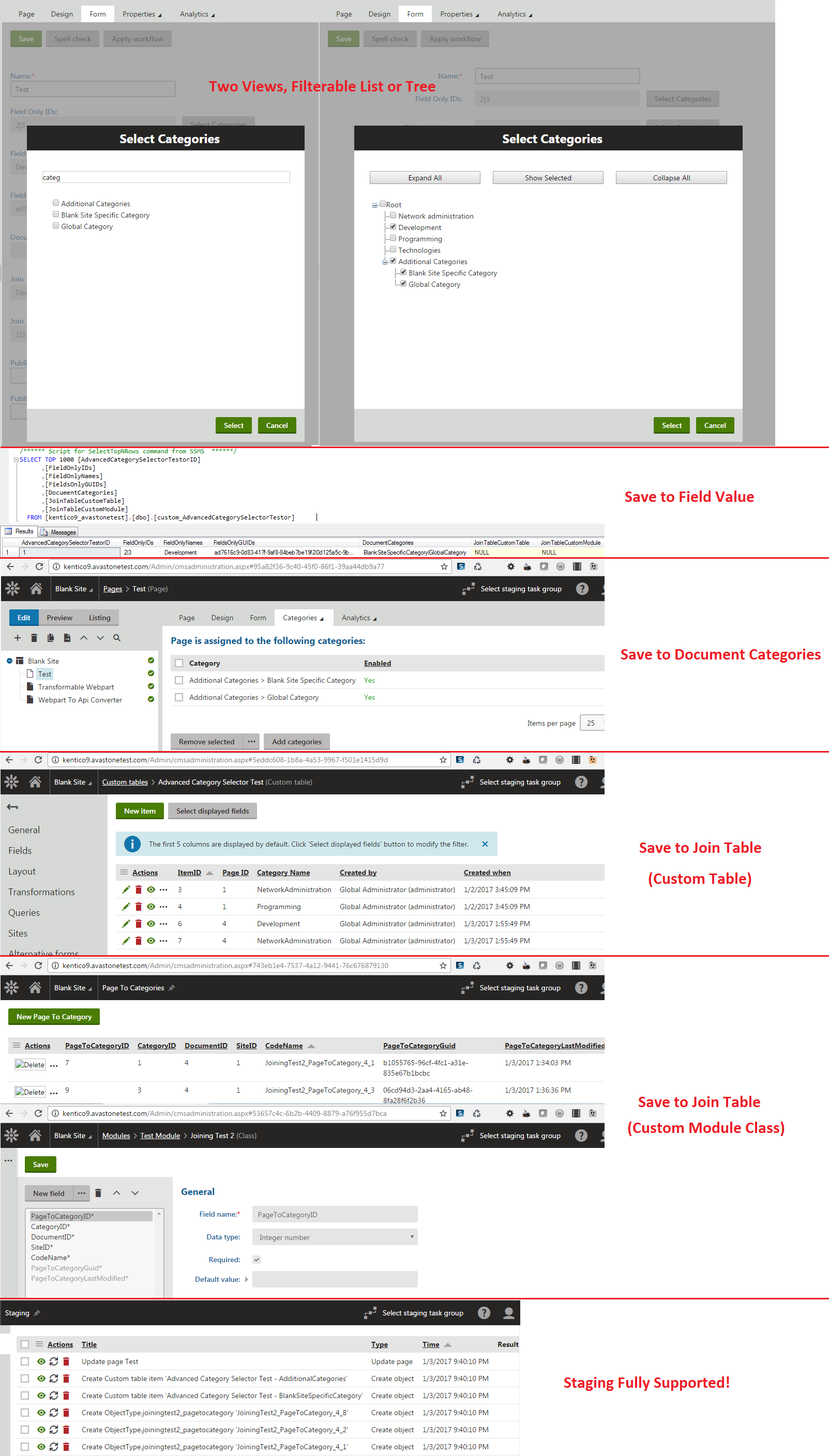 Table Unique Advanced Category Selector Join Table Support